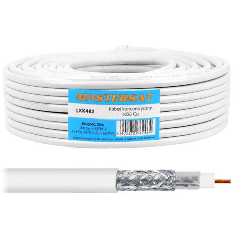 Koaxialkabel 25m - für DVB-T-, Radio- und Multiswitch-Systeme - 1Cu 48x0