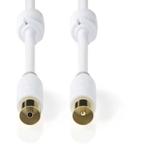 Koaxialkabel iec koax stecker iec koax buchse vergoldet 100 db 75 ohm doppelt geschirmt 200 m rund pvc wei box