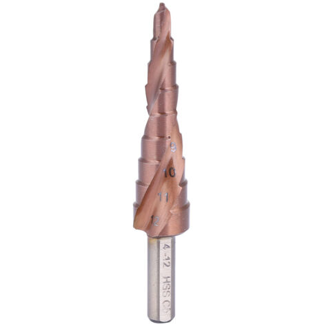 Kobaltbeschichteter M35-Stufenbohrer, dreieckiger Schaft für progressives Bohren von Schnellarbeitsstahl 4-12 mm (9 Stufen)