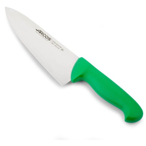 Kochmesser Arcos Farbe - Prof  290721 aus Nitrum-Edelstahl und mango ergonomisches grünes Polypropylen und 20 cm Klinge, Vitrine