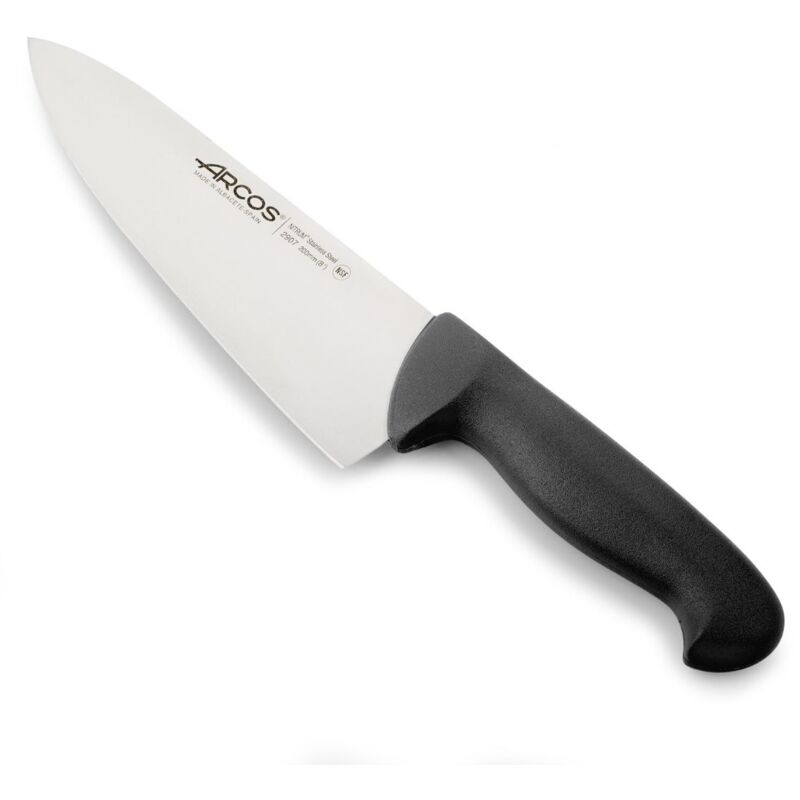 Kochmesser Arcos Farbe - Prof 290725 Aus Nitrum-edelstahl Und Mango Ergonomisches Schwarzes Polypropylen Und 20 Cm Klinge, Vitrine