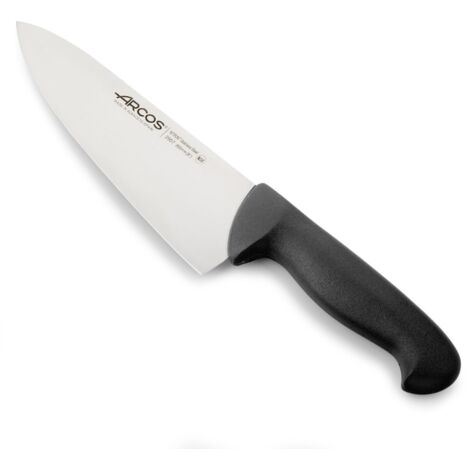 Kochmesser Arcos Farbe - Prof 290725 aus Nitrum-Edelstahl und mango ergonomisches schwarzes Polypropylen und 20 cm Klinge, Vitrine