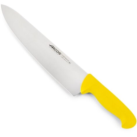 Kochmesser Arcos Farbe - Prof  290900 Edelstahl Nitrum und mango ergonomische gelbe Polypropylenklinge und 30 cm Klinge, Vitrine