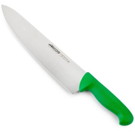 Kochmesser Arcos Farbe - Prof  290921 Edelstahl Nitrum und mango ergonomische grüne Polypropylenklinge und 30 cm Klinge, Vitrine