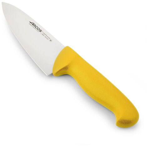 Kochmesser Arcos Farbe - Prof  292000 aus Nitrum-Edelstahl und mango ergonomisches gelbes Polypropylen und 15 cm Klinge, Vitrine