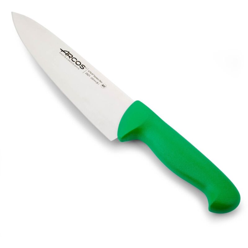 Kochmesser Arcos Farbe - Prof 292121 Edelstahl Nitrum Und Mango Ergonomische Grüne Polypropylenklinge Und 20 Cm Klinge, Vitrine