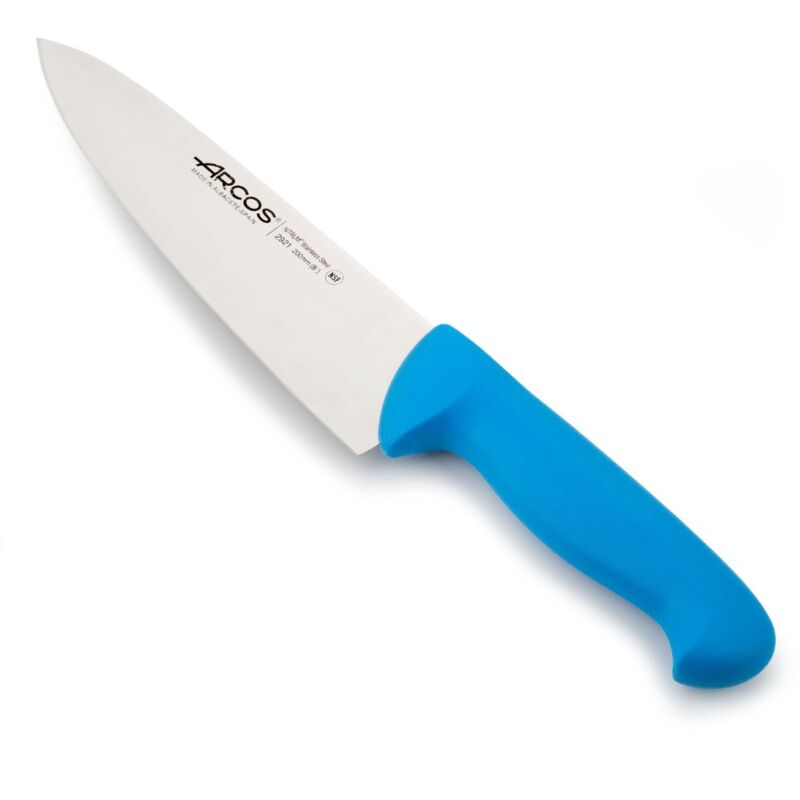 Kochmesser Arcos Farbe - Prof 292123 Edelstahl Nitrum Und Mango Ergonomische Blaue Polypropylenklinge Und 20 Cm Klinge, Vitrine