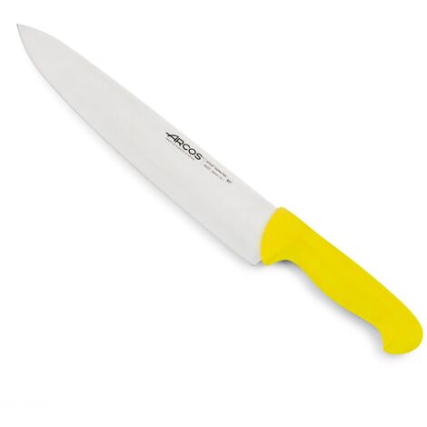 Kochmesser Arcos Farbe - Prof  292300 Edelstahl Nitrum und mango ergonomische gelbe Polypropylenklinge und 30 cm Klinge, Vitrine