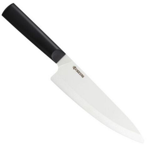 Kochmesser mit 18 cm langer, schwarzer keramikklinge - Kyocera - TK-180WH-BK