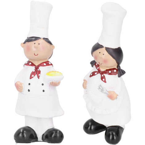 Kochpaar-Figur aus Kunstharz für Küche und Bar – Geschenkidee für Konditoren