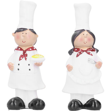Kochpaar-Figur aus Kunstharz – Küchendekoration, Geschenk für Bäckerei oder Bar