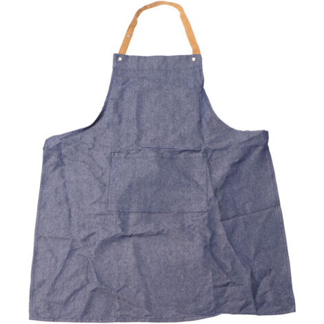 Kochschürze aus blauem Denim-Canvas, verstellbar zum Kochen, Backen und Malen