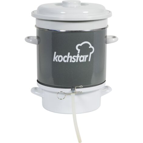 Kochstar K16104128 - Estrattore di succhi di Frutta e Verdura a Vapore Standard smaltato, Tutti i Tipi di fornelli, Inclusa l'induzione, capacità 8 kg, 39 x 29,5 x 41 cm, Colore: Bianco
