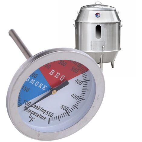 Kochthermometer 100 bis 550 °F, kurze Nadel, Edelstahl-Grillthermometer