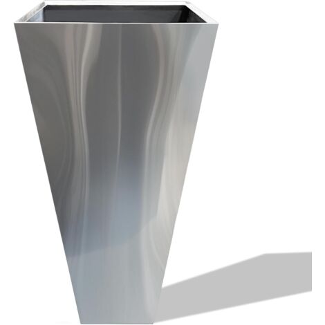 Köhko® Designer-Pyramidenkübel aus Edelstahl Vina Höhe von 75cm Pflanztopf in Edelstahl-Optik