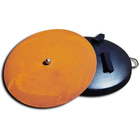 Köhko Feuerschale Ø 79 cm mit Deckel 80cm- Beine Anti-Rost lackiert - mit klappbare und abnehmbare Beine