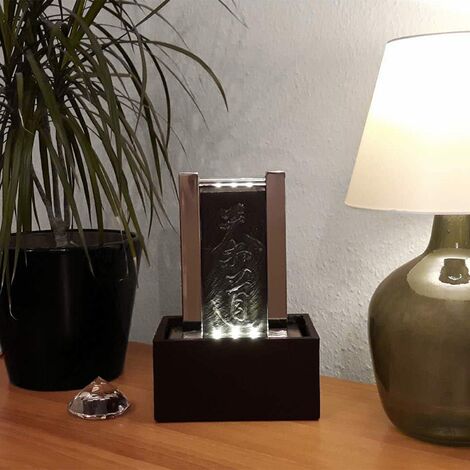KÖHKO® Tischbrunnen "Teezeremonie" 25009 Luftbefeuchter mit LED-Beleuchtung