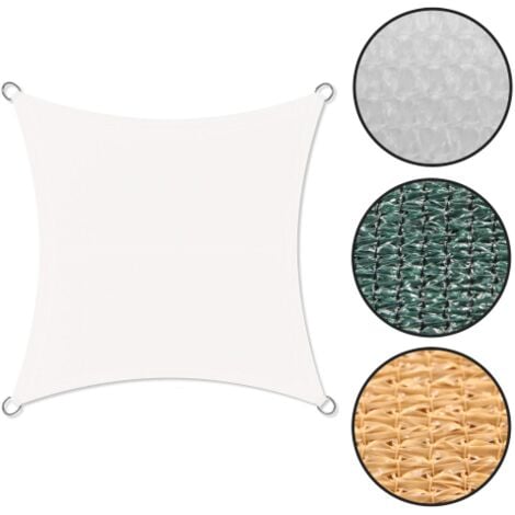Koem toile voile d'ombrage carre' en HDPE avec anneaux d'ancrage et corde pour jardin et exte'rieur