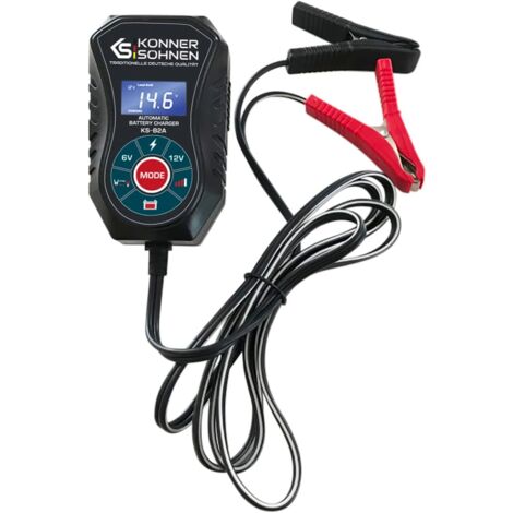 Könner & Söhn KS B2A - Cargador de batería compacto y automático para generador de carga, carga de baterías de plomo-ácido, gel y AGM de 6 V/12 V