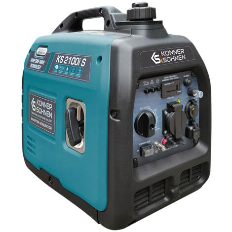 Könner & Söhnen Generatore Inverter KS 2100i S, 2,1 kW, Silenzioso, Onda Sinusoidale Pura, Tecnologia ECO, Ideale per Campeggio, Fai-da-te e Dispositivi Elettronici Sensibili, USB Integrata
