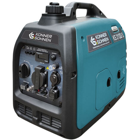 Könner & Söhnen Generatore Inverter KS 3100i S, 3,1 kW, Silenzioso, Onda Sinusoidale Pura, Tecnologia ECO, Ideale per Campeggio, Fai-da-te, Dispositivi Elettronici Sensibili, USB Integrata