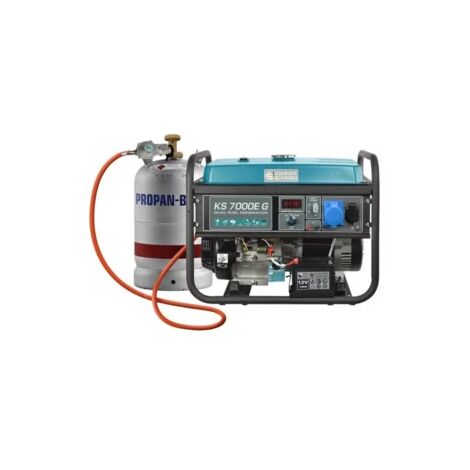 Könner & Söhnen – Groupe électrogène hybride 5500 W – Essence et GPL – Démarrage manuel et électrique – Autonomie 17h – Niveau sonore 70 dB