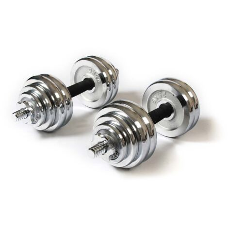 Koffer 2 Kurzhanteln 30 kg Keboo 700 Serie 8 Hantelscheiben 2,50 kg, 4 Hantelscheiben 1,25 und 4 Hantelscheiben 0,5 kg