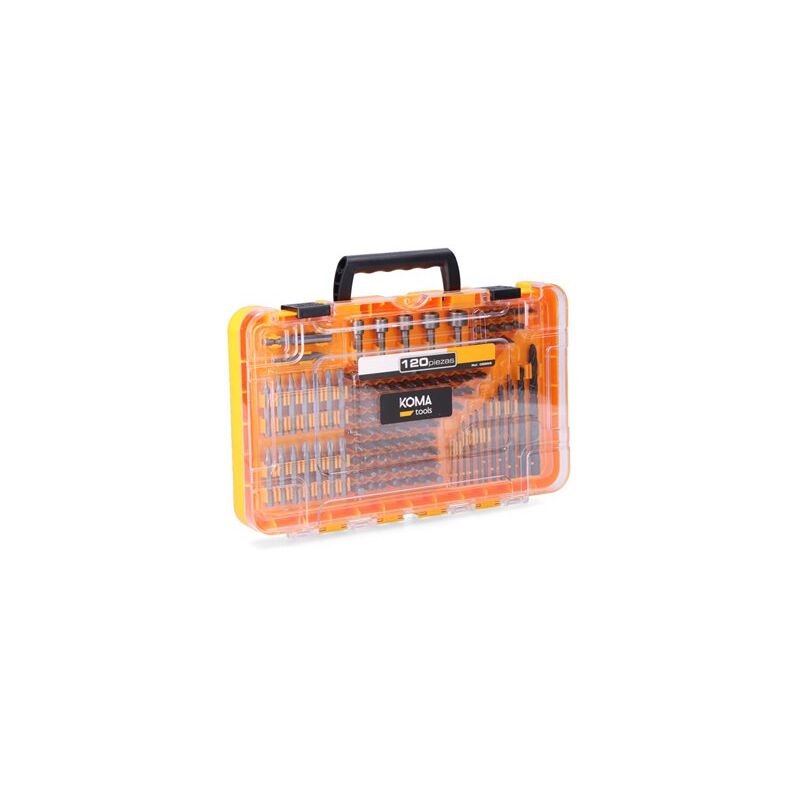 Image of Koma Tools - Koffer mit einem 120-teiligen Satz Schrauberbits und Bohrer in verschiedenen Größen