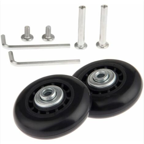 Kofferrolle,Gepäckrad, Achsen und Rollen, 2PCS Ersatzrollen mit Rollachsen 70 x 24mm - Koffer Ersatzrollen Für Kofferreparaturen
