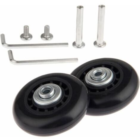 Kofferrollen, Gepäckrollen, Achsen und Lenkrollen, 2 Stück Ersatzrollen mit Kugellagerachsen 70 x 24 mm – Ersatzrollen für Kofferreparaturen