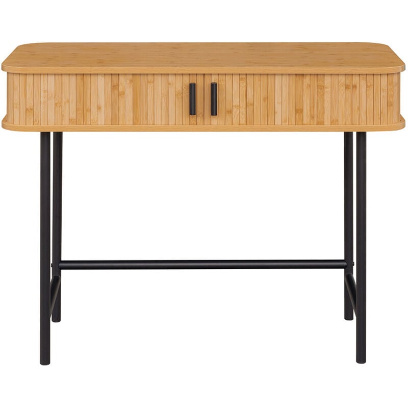 Bestmobilier - Kofu - console - bambou - 100 cm - bois / noir