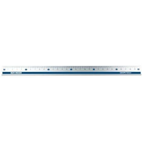 Koh-I-Noor Righello da Scrivania Alluminio Blu 34 cm Doppia Graduazione Antiurto