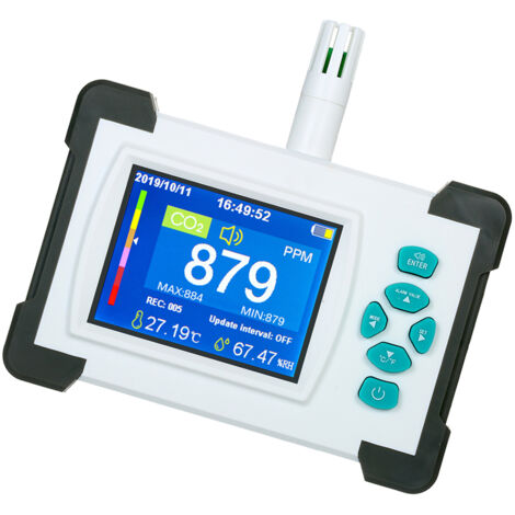 DECDEAL Kohlendioxid-Detektor mit wiederaufladbarem Akku, tragbarer CO2-Tester für Kohlendioxid-Detektor, Luftqualität, CO2-Monitor