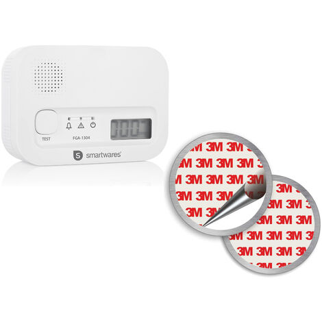 Kohlenmonoxid-Melder Batteriebetrieben & Magnethalterung, 85dB Alarm, Display