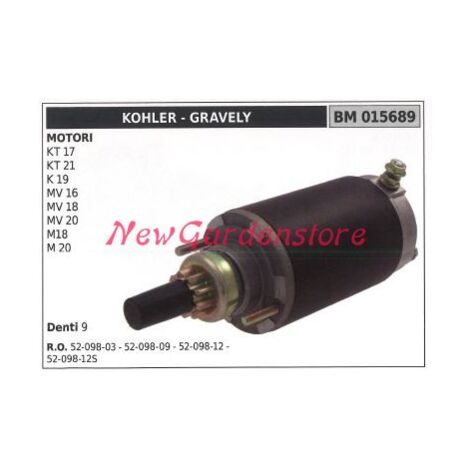 KOHLER motor de arranque tractor de césped cortacésped KT 17 21 K 015689
