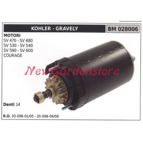 KOHLER SV 470 tracteur de pelouse tondeuse moteur de démarrage 028006