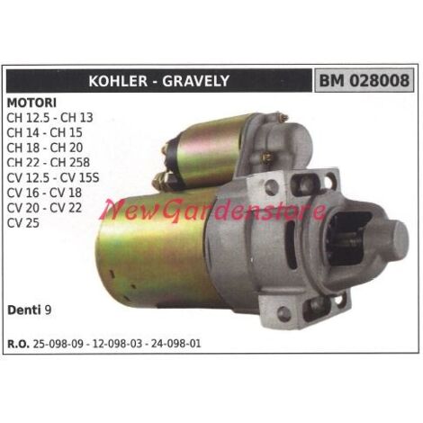 KOHLER tracteur de pelouse tondeuse démarreur CH 12.5 13 14 028008