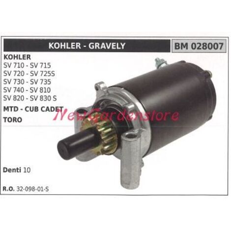 KOHLER tracteur de pelouse tondeuse SV 710 715 720 moteur de démarrage 028007