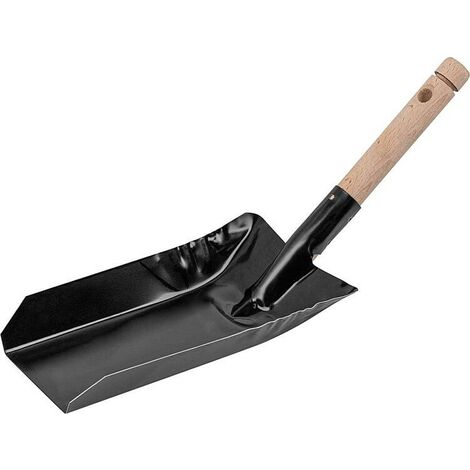 Kohleschaufel schwarz mit Holzgriff