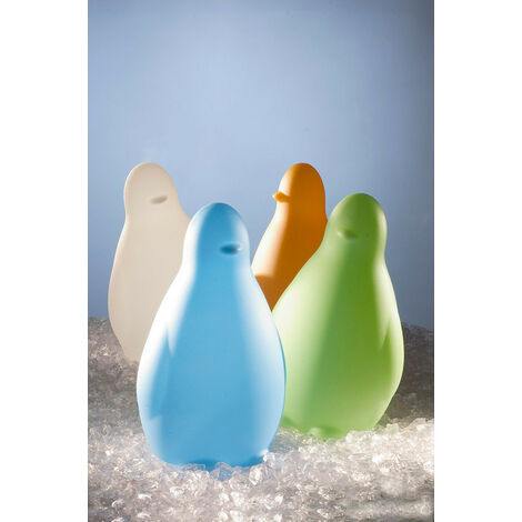 Kokò Light blue lampada da tavolo originale Slide in polietilene colorata pinguino di design luce per ambienti interni ed esterni