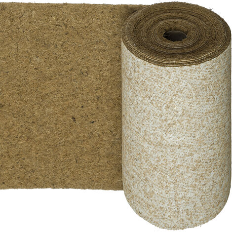 Kokosmatte 0,5m x 10m 600g/m² auf Spinnvlies beidseitig Naturlatex