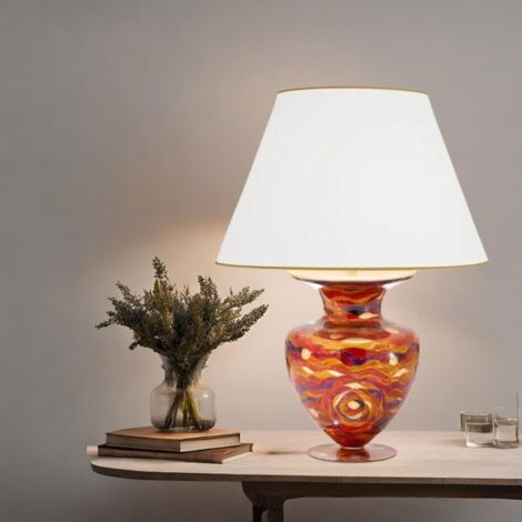 Kolarz ANFORA Lampe de table en tissu avec abat-jour conique rond or 24 carats