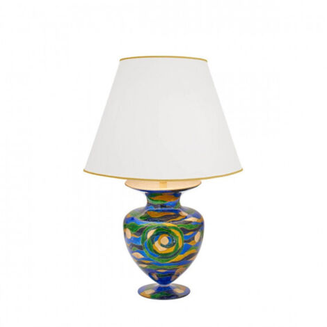 Kolarz ANFORA Lampe de table en tissu avec abat-jour conique rond or 24 carats