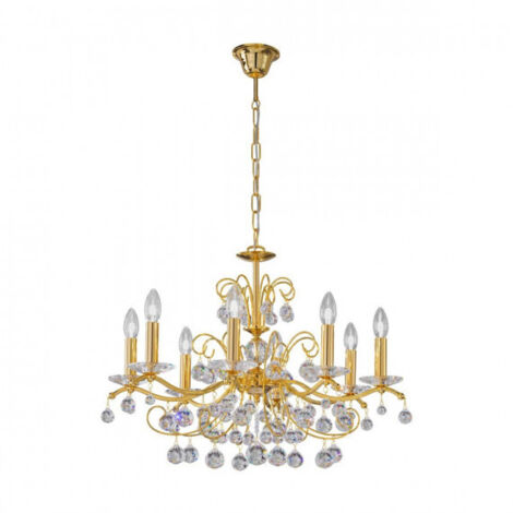Kolarz CARMEN 2 - Lustre classique en cristal à 8 bras, or poli, 8x E14