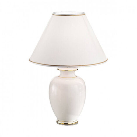 Kolarz GIARDINO - Lampe de table à abat-jour fuselé en tissu Lifestyle, ivoire poli, 1x E27