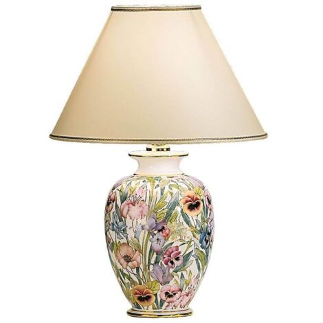 Kolarz GIARDINO - Lifestyle Stoff Tapered Shade Tischleuchte Poliertes Gold, 1x E27