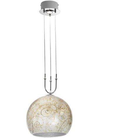 Kolarz LUNA Plafonnier suspendu à dôme en verre, 2 lumières, chrome