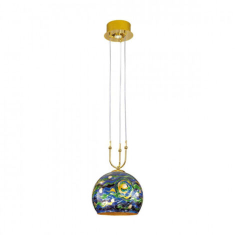 Kolarz LUNA Plafonnier suspendu à dôme en verre 2 lumières or 24 carats