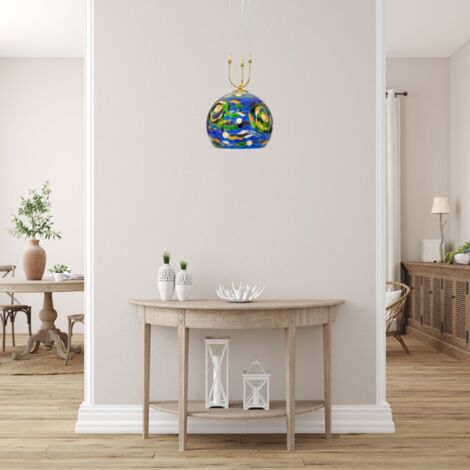 Kolarz LUNA Plafonnier suspendu à dôme en verre 2 lumières or 24 carats