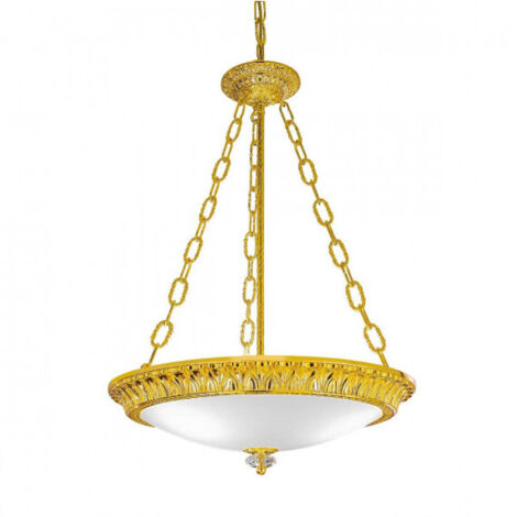 Kolarz MILADY Plafonnier suspendu cylindrique en verre 3 lumières or 24 carats